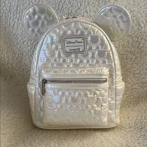 Disney Parks White Iridescent Loungefly Bag